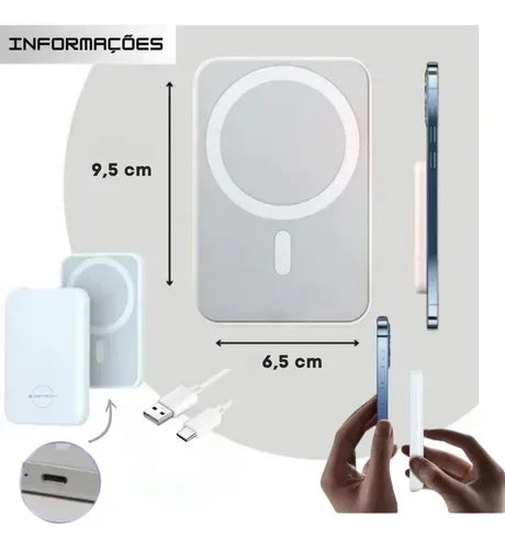 Banco de energía magnético de 10000 mAh: carga inalámbrica rápida y compacta